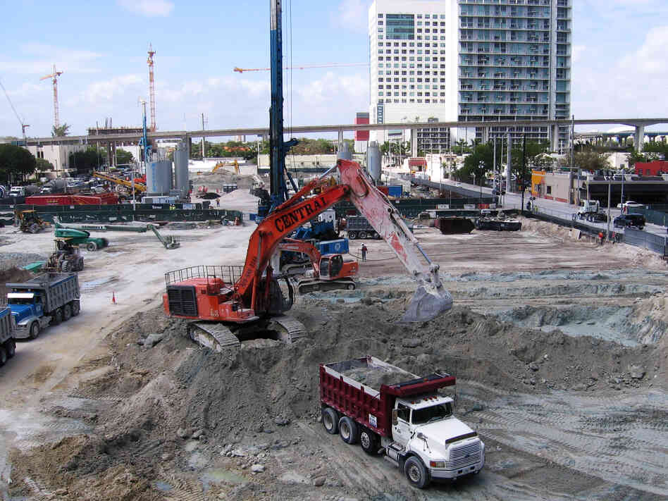 Brickell CityCentre is a new project that includes retail, offices and two condo towers. In all, some 19 condo towers are going up in downtown Miami, just seven years after the housing market crash.