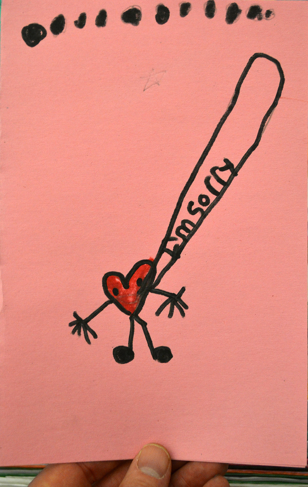 A drawing from a child sent to Newtown. Illustrator Ross MacDonald, who wants to archive and preserve art like this sent to the town after the elementary school shootings, calls it "both profoundly moving and just a beautiful piece of folk art."