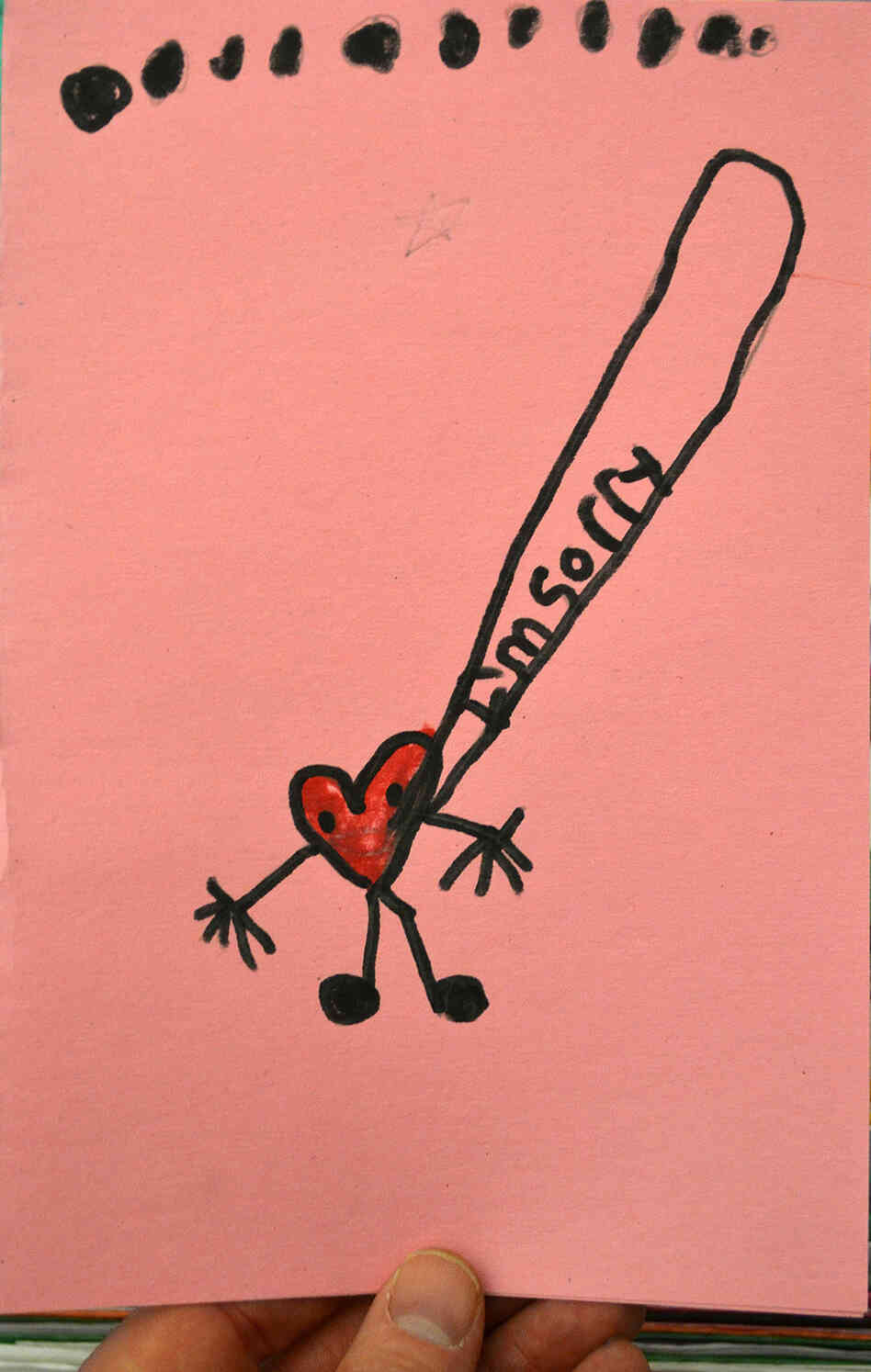 A drawing from a child sent to Newtown. Illustrator Ross MacDonald, who wants to archive and preserve art like this sent to the town after the elementary school shootings, calls it "both profoundly moving and just a beautiful piece of folk art."