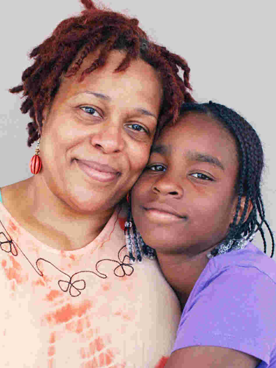 Rowena Gore-Simmons and her daughter, Kenya, now 16, at StoryCorps in Baltimore.