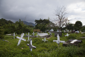 A view of a cemetery in Sambo Creek. Before medicines were made widely available in the early 2000s, scores of people in the Garifuna community died from AIDS. According to local NGOs, the death rate has dropped dramatically.