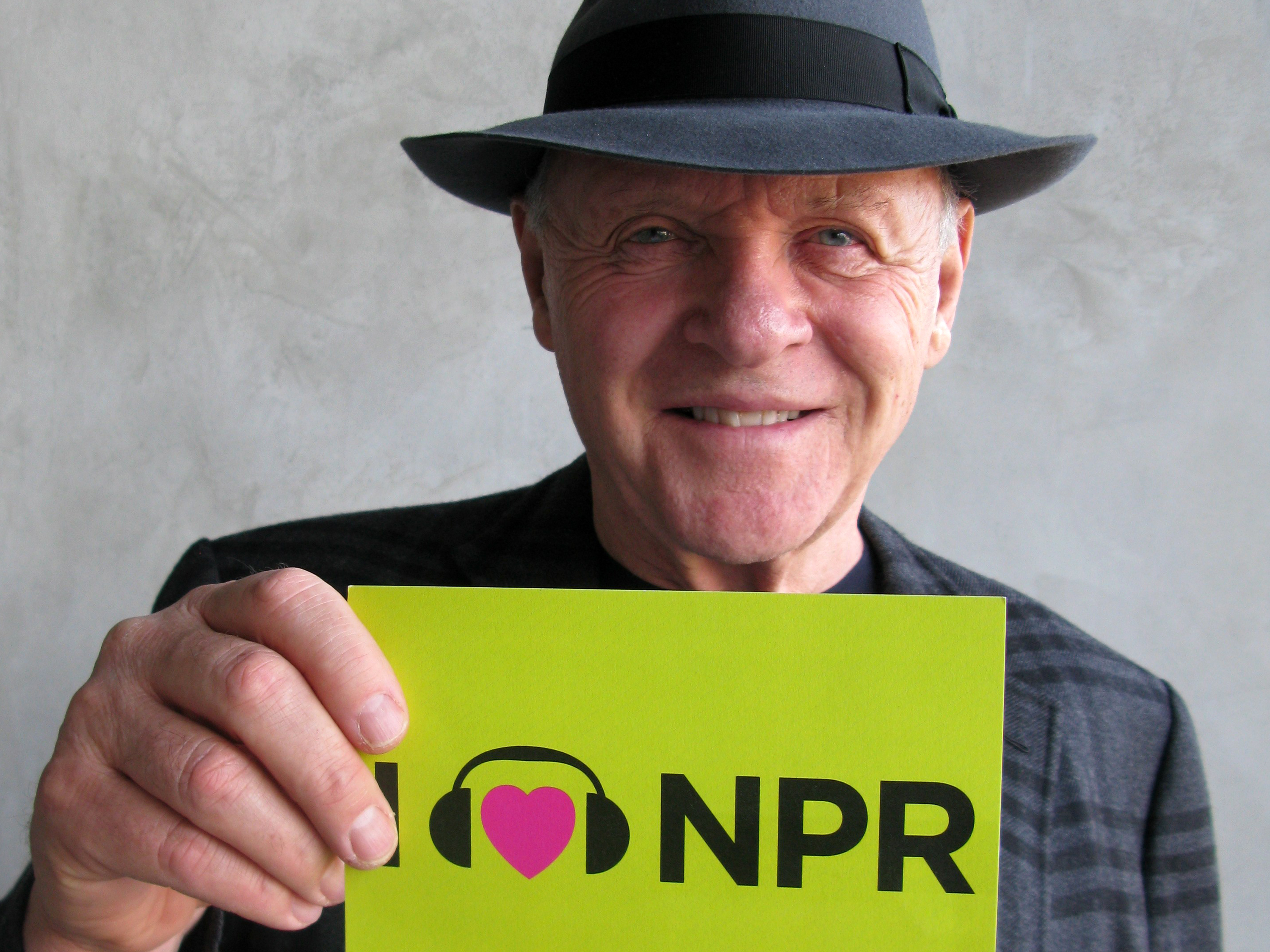 Anthony Hopkins takes on the role of legendary filmmaker Alfred Hitchcock in Hitchcock, nominated for makeup and hairstyling. The actor talked to NPR Host Scott Simon on Weekend Edition last year, and couldn't leave without sharing the love.