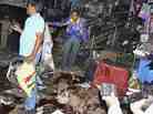 The scene of a blast in Hyderabad, India on Thursday, Feb. 21, 2013.
