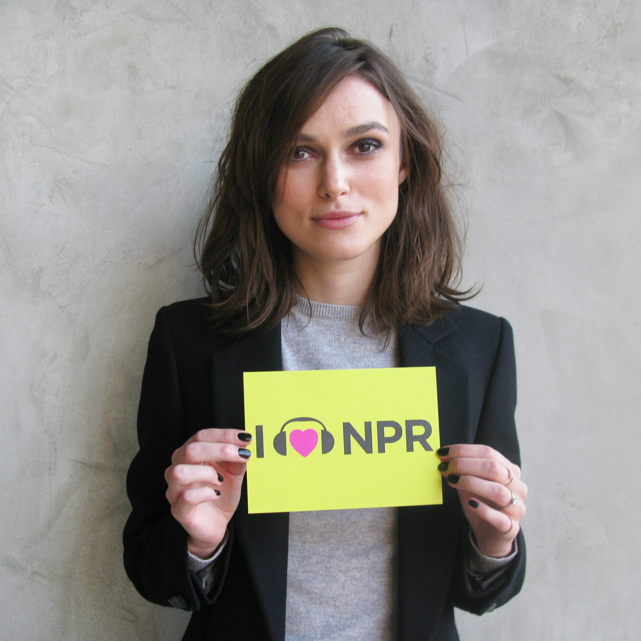 Keira Knightley stars in the recent film adaptation of Leo Tolstoy's classic novel Anna Karenina, nominated in four categories. Keira is as radiant loving us here as she is loving Count Vronsky. (http://n.pr/TSU8DC)