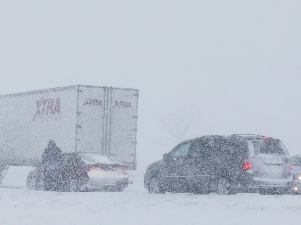 Scene along I-35 near  Kansas City on Thursday.