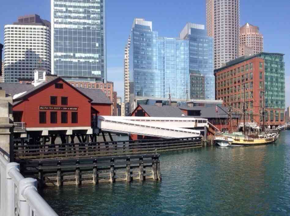 The Boston Tea Party museum sits right on the edge of the harbor. With rising sea levels and the increasing threat of strong storms, buildings like these are at particular risk of flooding.