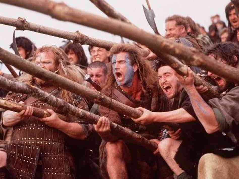 Mel Gibson, center, stars in Paramount Pictures' Braveheart.