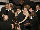 The cast of Crash celebrates after its surprise upset of Brokeback Mountain for best picture, at the 78th Academy Awards in 2006. The cast of Crash celebrates after its surprise upset of Brokeback Mountain for best picture, at the 78th Academy Awards in 2006.