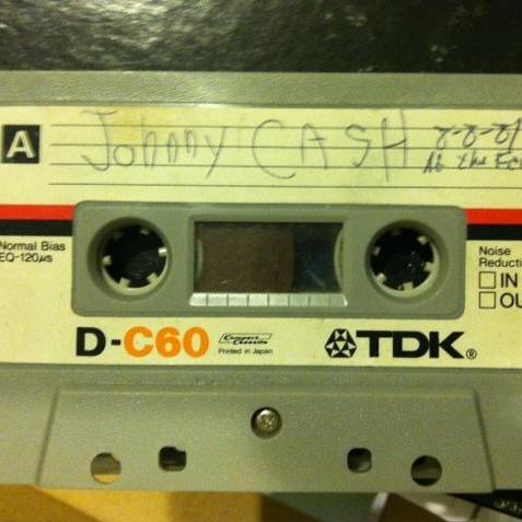 Don Gonyea's cassette tape of an interview with Johnny Cash at the Monroe County Fair in Monroe, Mich. in 1981.