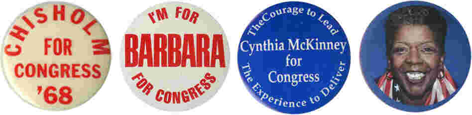 Shirley Chisholm (N.Y.) was the first black woman elected to Congress; Barbara Jordan (Texas) was twice the Dem keynote speaker; Cynthia McKinney (Ga.) was later a Green Party prez nominee; Stephanie Tubbs Jones (Ohio) served as House ethics cmte chair and played a big role in the 2008 Clinton campaign. Shirley Chisholm (N.Y.) was the first black woman elected to Congress; Barbara Jordan (Texas) was twice the Dem keynote speaker; Cynthia McKinney (Ga.) was later a Green Party prez nominee; Stephanie Tubbs Jones (Ohio) served as House ethics cmte chair and played a big role in the 2008 Clinton campaign.
