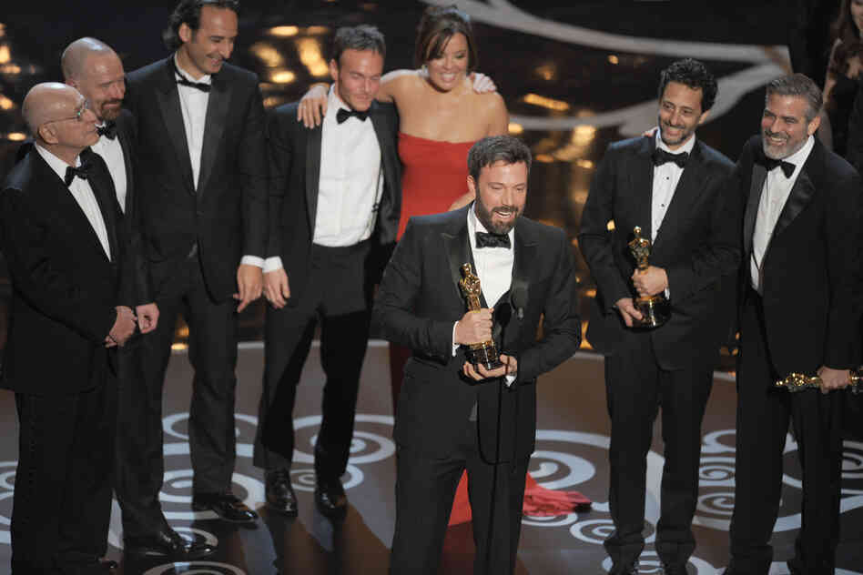 Ben Affleck accepts the Oscar for best picture for "Argo."
