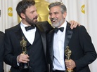 Ben Affleck (center), George Clooney (right) and Grant Heslov celebrate in the press room after winning the Oscar for best picture for Argo. Ben Affleck (center), George Clooney (right) and Grant Heslov celebrate in the press room after winning the Oscar for best picture for Argo.