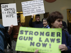 Advocates for and against stronger gun laws demonstrate in the Pennsylvania Capitol on Jan. 23 in Harrisburg, Pa. Advocates for and against stronger gun laws demonstrate in the Pennsylvania Capitol on Jan. 23 in Harrisburg, Pa.