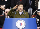 President Park Geun-hye salutes during her inauguration ceremony at the National Assembly in Seoul on Monday. President Park Geun-hye salutes during her inauguration ceremony at the National Assembly in Seoul on Monday.