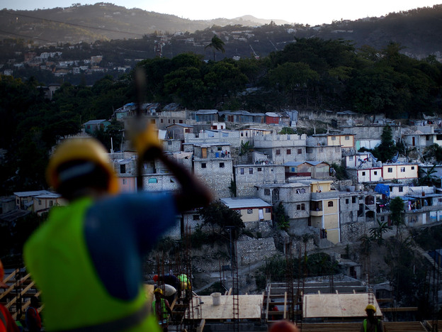 Although progress has been slow, there are signs of construction in Haiti. A neighborhood near downtown Port-au-Prince that was in shambles after the quake has been rebuilt.