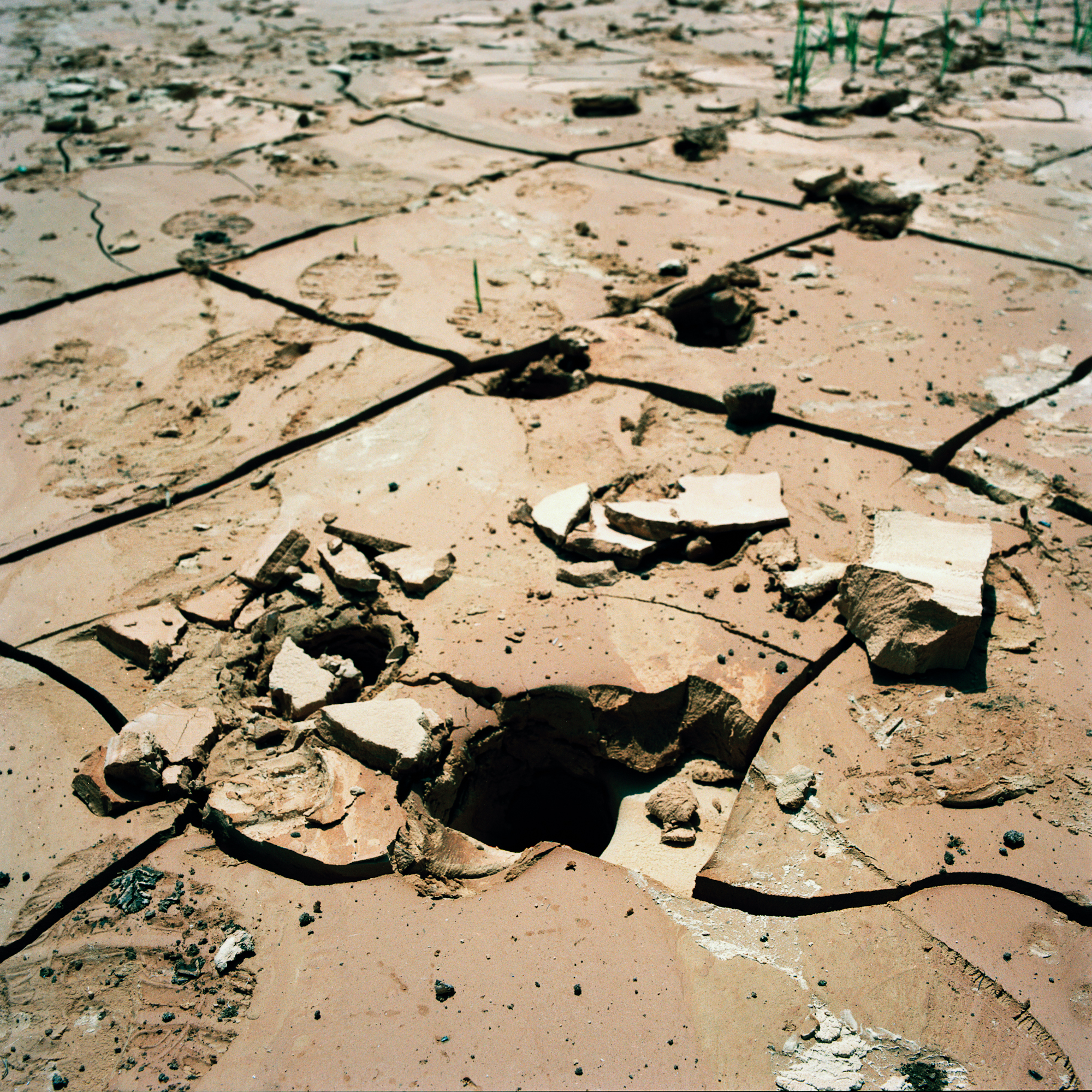 An agriculture field at Wadi Fuqin is covered with waste spilled from the construction sites of the Beiter Ililit settlement.