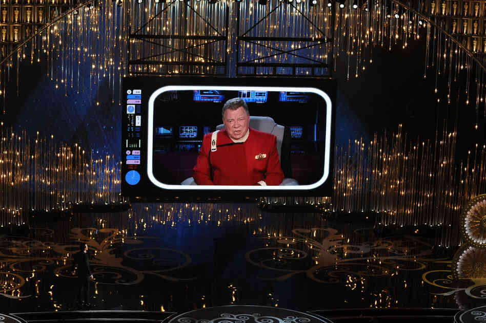 William Shatner makes a cameo appearance as Captain Kirk from "Star Trek" during the opening ceremony.