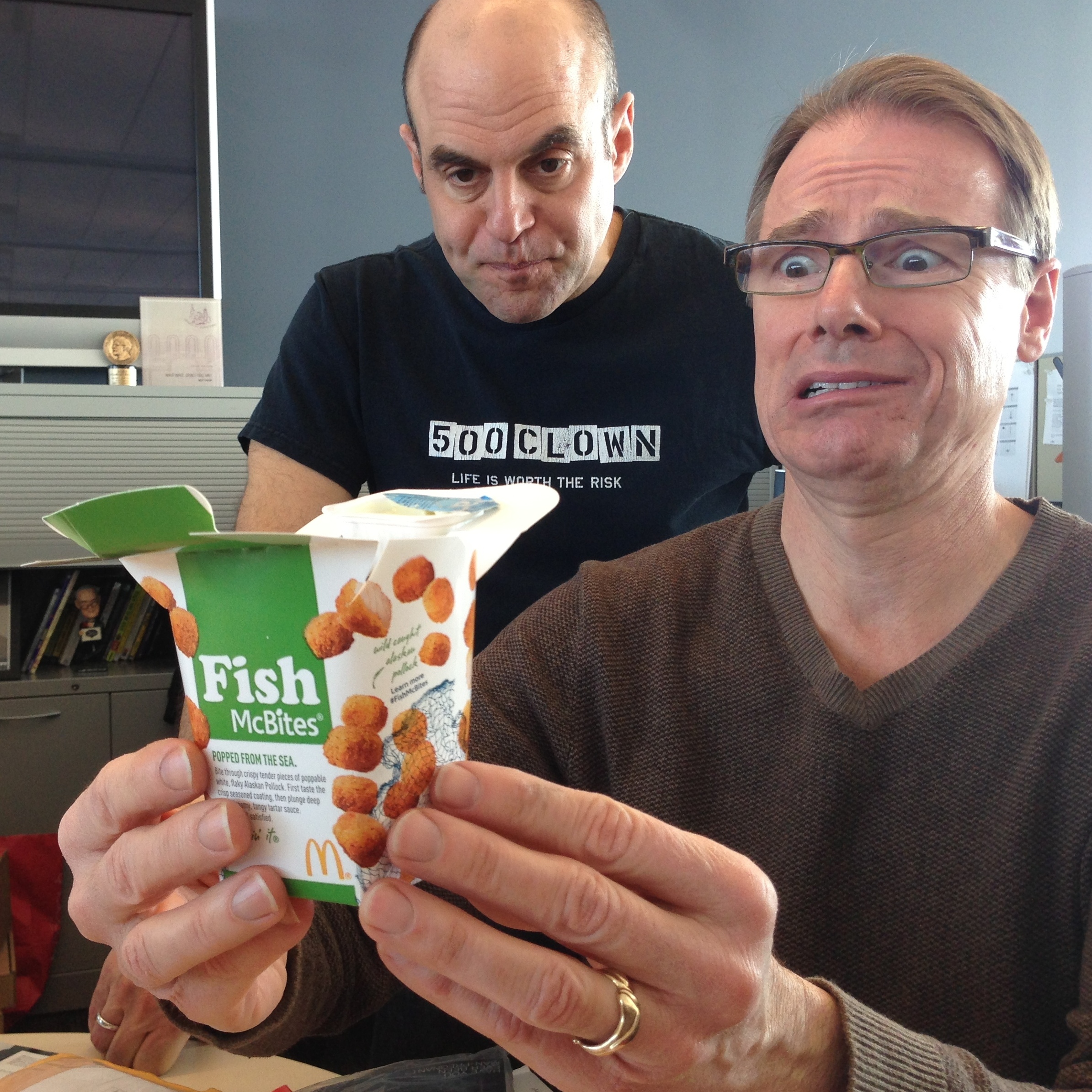 Peter and Robert investigate/recoil in horror.