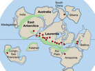 Rodinia. Mauritia is shoehorned between India and Madagascar. Rodinia. Mauritia is shoehorned between India and Madagascar.