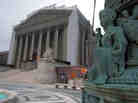 The Supreme Court denied the petition of businessmen who say the 2010 Citizens United ruling makes it legal for corporations to contribute directly to candidates. The court building is seen here during renovations in December.