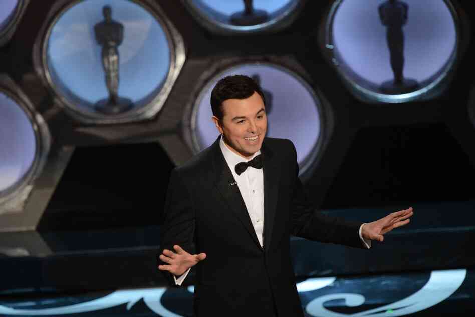 Host Seth MacFarlane speaks onstage at the 85th Annual Academy Awards.