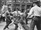 A young demonstrator is attacked by a police dog in Birmingham, Ala., in May 1963. Scenes like these helped usher in the nation's landmark civil rights law, the 1965 Voting Rights Act. The Supreme Court will hear arguments Wednesday over a key provision of the law. A young demonstrator is attacked by a police dog in Birmingham, Ala., in May 1963. Scenes like these helped usher in the nation's landmark civil rights law, the 1965 Voting Rights Act. The Supreme Court will hear arguments Wednesday over a key provision of the law.