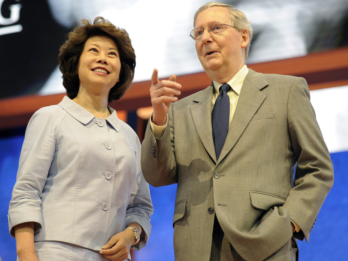 Senate Minority Leader Mitch McConnell, R-Ky., and his wife Elaine Chao at last summer's Republican National Convention in Tampa.