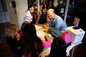 Brown, who is the director of music at the Ginter Park Presbyterian Church, moved to a six-day workweek so that he can leave early on weekdays to meet his girls when they get home from school at 3 p.m.