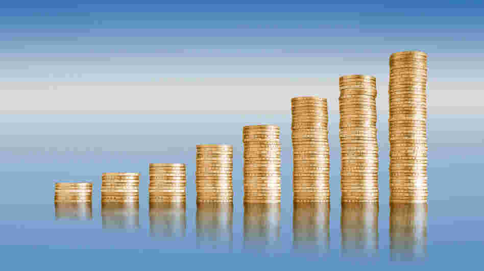Stacking coins, not paper.