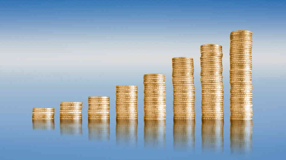 Stacking coins, not paper.