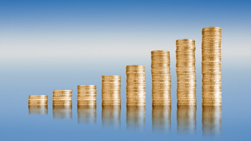 Stacking coins, not paper.