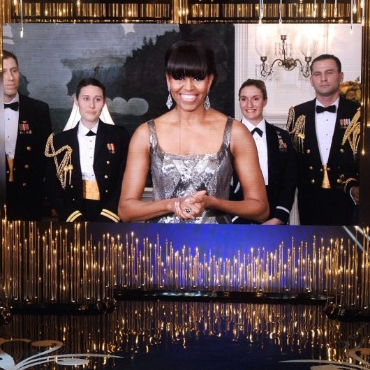 What the first lady really looked like on Oscars night.