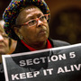 A supporter of the Voting Rights Act attends a rally Columbia, S.C., on Tuesday. A supporter of the Voting Rights Act attends a rally Columbia, S.C., on Tuesday.