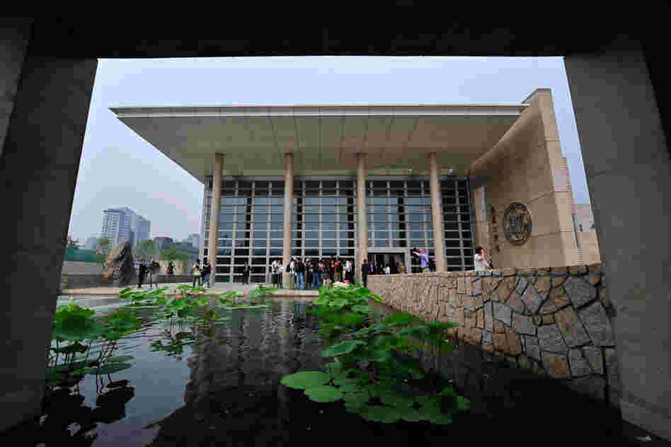 Local and foreign journalists visit the new U.S. Embassy in Beijing on Aug. 5, 2008. This massive embassy is the second-largest in the world after the heavily fortified compound in Baghdad.