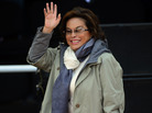 Elba Esther Gordillo waves during the ceremony of the National Police Day in Mexico City, on June 2, 2012. Elba Esther Gordillo waves during the ceremony of the National Police Day in Mexico City, on June 2, 2012.