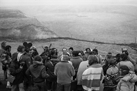 Harlington Wood Jr., assistant attorney general for the U.S. Department of Justice, holds a press conference. Shortly after his arrival,Woods became too ill to continue negotiations that were aimed at a peaceful conclusion. Woods was replaced by Kent Frizzell. The electricity was cut, and all food and medical supplies were blocked from entering the area.