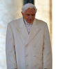 Pope Benedict XVI as he arrived on the altar in St. Peter's Square Wednesday for his last general audience.