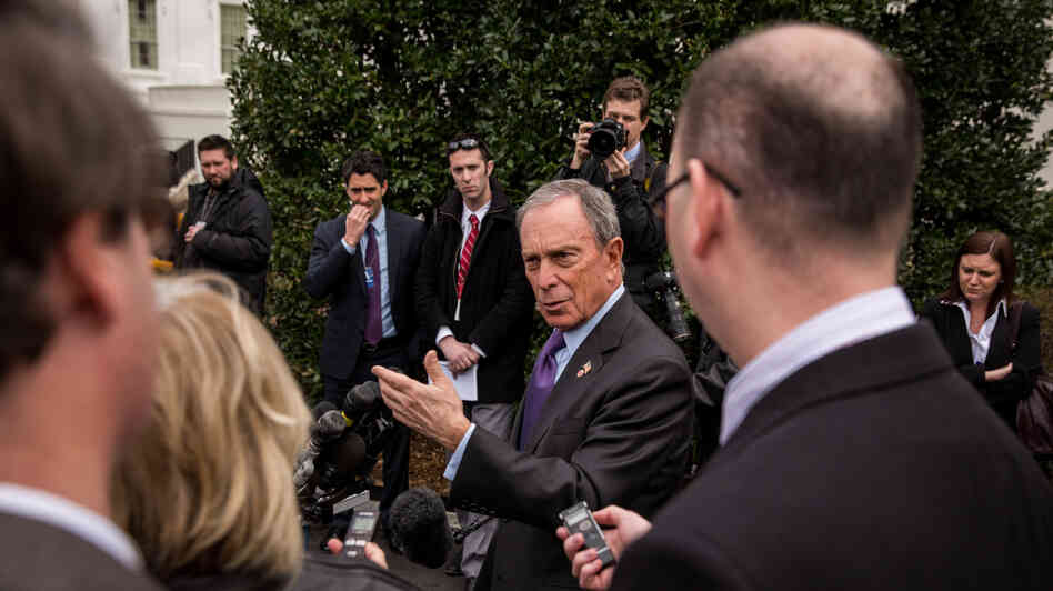New York City Mayor Michael Bloomberg speaks to the media outside the White House after meeting with Vice President Joe Biden on Wednesday to discuss the administration's proposals to reduce gun violence.