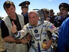 Space tourist Dennis Tito celebrates after his landing near the Kazakh town of Arkalyk on May 6, 2001. Space tourist Dennis Tito celebrates after his landing near the Kazakh town of Arkalyk on May 6, 2001.