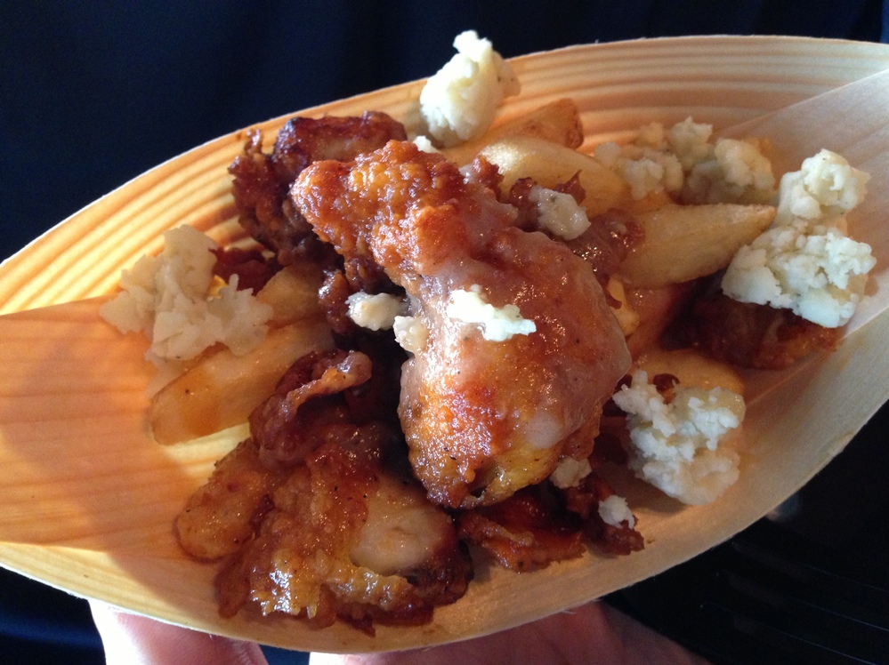 When zooming in on his iPhone to see if this picture was in focus, the photographer left two pretty gross chicken grease streaks on the screen.