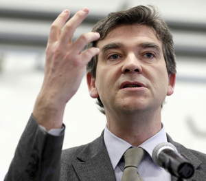 France's socialist Minister for Industrial Renewal Arnaud Montebourg, shown here on Feb. 18, responded strongly to Taylor's criticism.