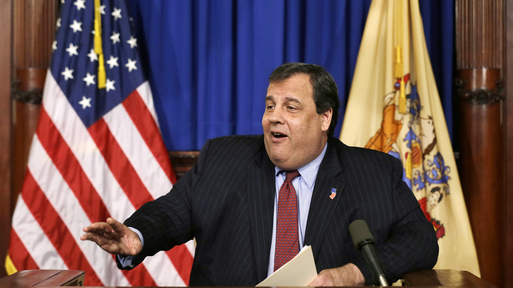 Republican New Jersey Gov. Chris Christie speaks with reporters in Trenton, N.J., this month. Christie was not invited to this year's CPAC conference.