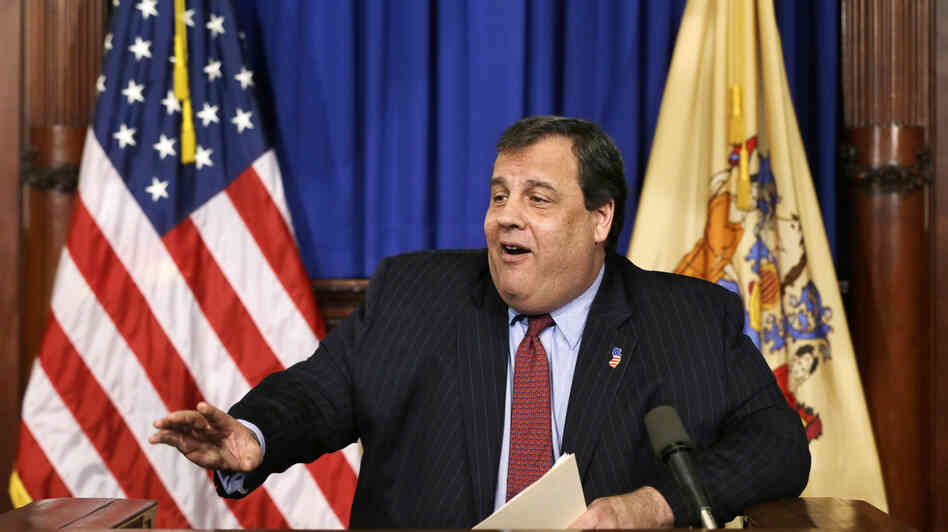 Republican New Jersey Gov. Chris Christie speaks with reporters in Trenton, N.J., this month. Christie was not invited to this year's CPAC conference.