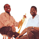 Detail from the cover art to Louis Armstrong Meets Oscar Peterson. Detail from the cover art to Louis Armstrong Meets Oscar Peterson.