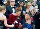 Best Actress nominee Quvenzhané Wallis is interviewed on the red carpet at the Academy Awards Sunday, when several journalists struggled with the young actress's name.