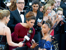 Best Actress nominee Quvenzhané Wallis is interviewed on the red carpet at the Academy Awards Sunday, when several journalists struggled with the young actress's name. Best Actress nominee Quvenzhané Wallis is interviewed on the red carpet at the Academy Awards Sunday, when several journalists struggled with the young actress's name.