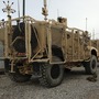 A pair of mine-resistant, ambush-protected vehicles are lined up for a convoy to Kandahar Airfield. One of the trucks broke down before leaving Forward Operating Base Frontenac. The unit has to move out 50 vehicles from the compound. A pair of mine-resistant, ambush-protected vehicles are lined up for a convoy to Kandahar Airfield. One of the trucks broke down before leaving Forward Operating Base Frontenac. The unit has to move out 50 vehicles from the compound.