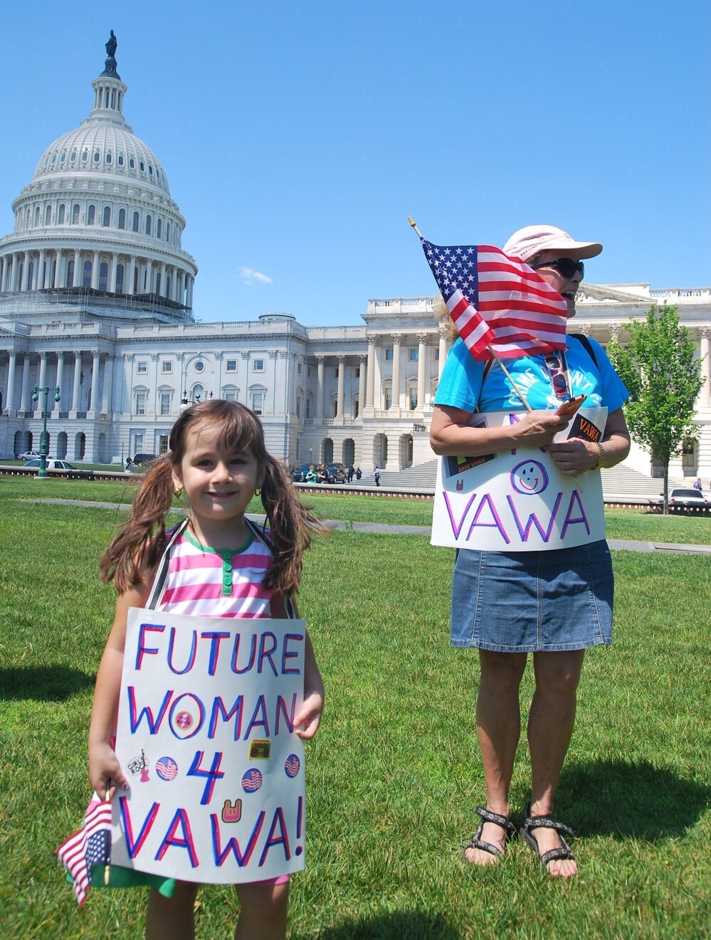Supporters of the Violence Against Women Act rally in front of the U.S. Capitol last June. On Thursday, the House passed a reauthorization measure.