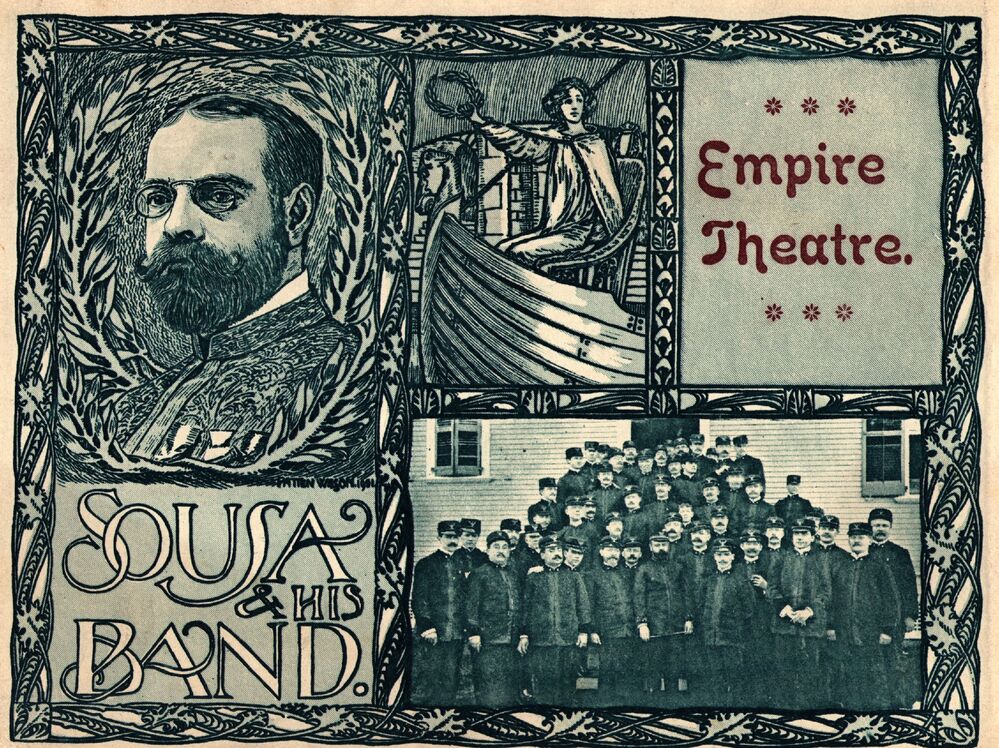 Circa 1910: A program advertising John Philip Sousa and his band.