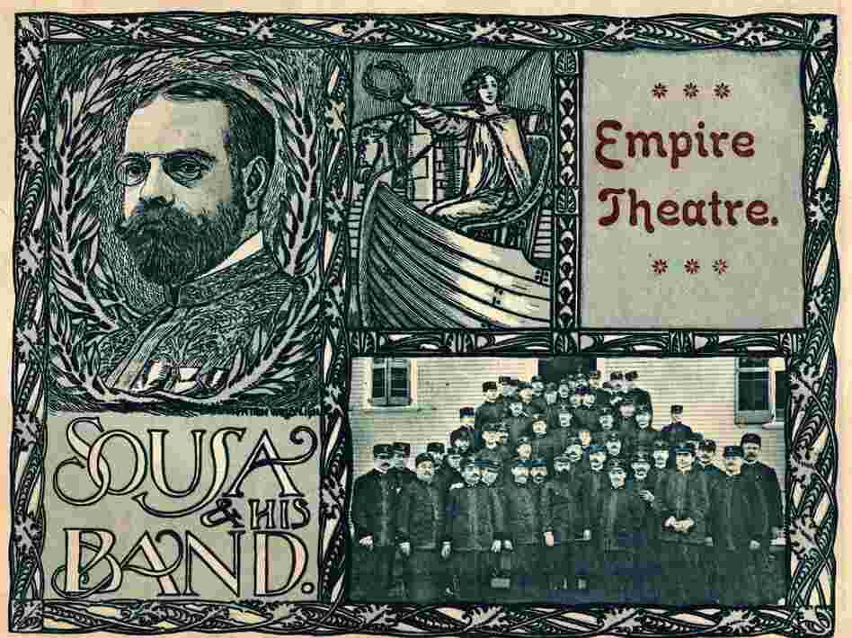 Circa 1910: A program advertising John Philip Sousa and his band.